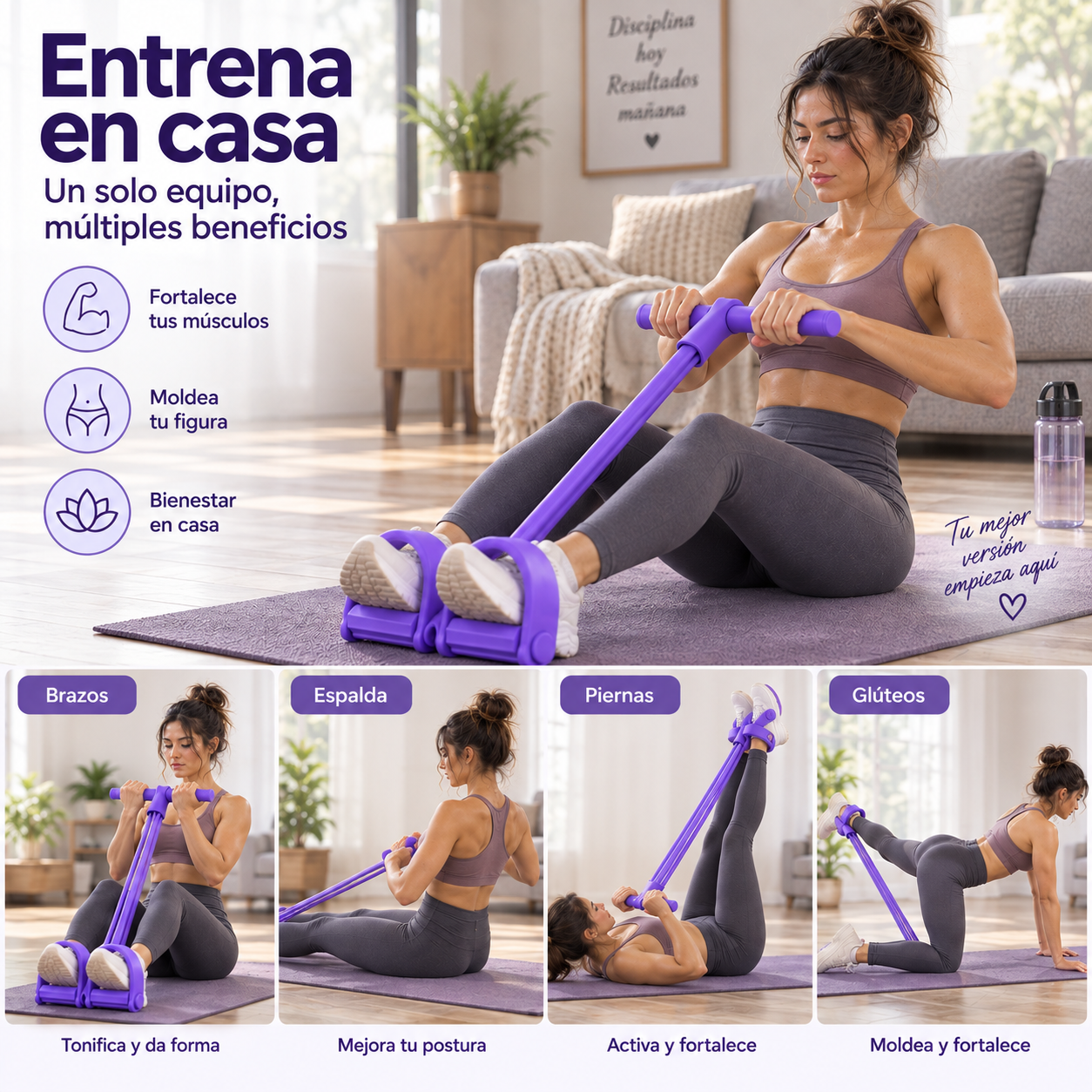 Banda elástica de pedal para entrenamiento de tensión manual, banda de estiramiento de yoga de látex natural ecológico, banda de resistencia ajustable para entrenamiento de brazos y cintura en gimnasio en casa, equipo de ejercicio