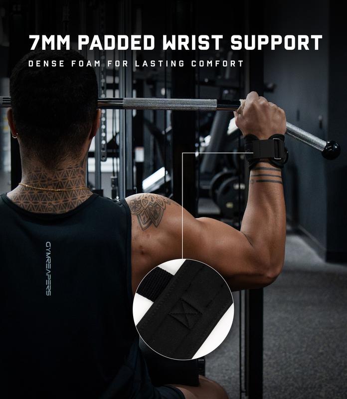 DHFBIU Straps para Gimnasio, 2 Correas de Levantamiento de Pesas con Anillo en D, Muñequeras Acolchadas Antideslizantes para Peso Muerto, Remo y Entrenamiento de Fuerza