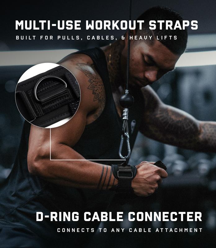DHFBIU Straps para Gimnasio, 2 Correas de Levantamiento de Pesas con Anillo en D, Muñequeras Acolchadas Antideslizantes para Peso Muerto, Remo y Entrenamiento de Fuerza