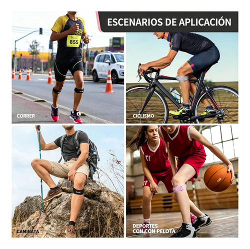 Rodillera de Silicona DHFBIU con Acolchado Grueso, Banda Rotuliana Ajustable, Soporte Deportivo para Rodilla, Correr y Gimnasio, Gris, 2 Piezas