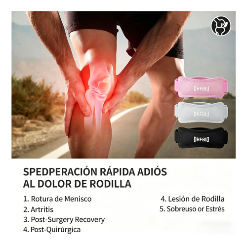 Rodillera de Silicona DHFBIU con Acolchado Grueso, Banda Rotuliana Ajustable, Soporte Deportivo para Rodilla, Correr y Gimnasio, Gris, 2 Piezas