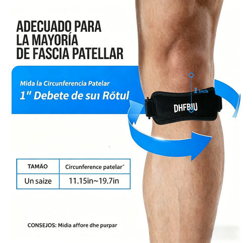Rodillera de Silicona DHFBIU con Acolchado Grueso, Banda Rotuliana Ajustable, Soporte Deportivo para Rodilla, Correr y Gimnasio, Gris, 2 Piezas