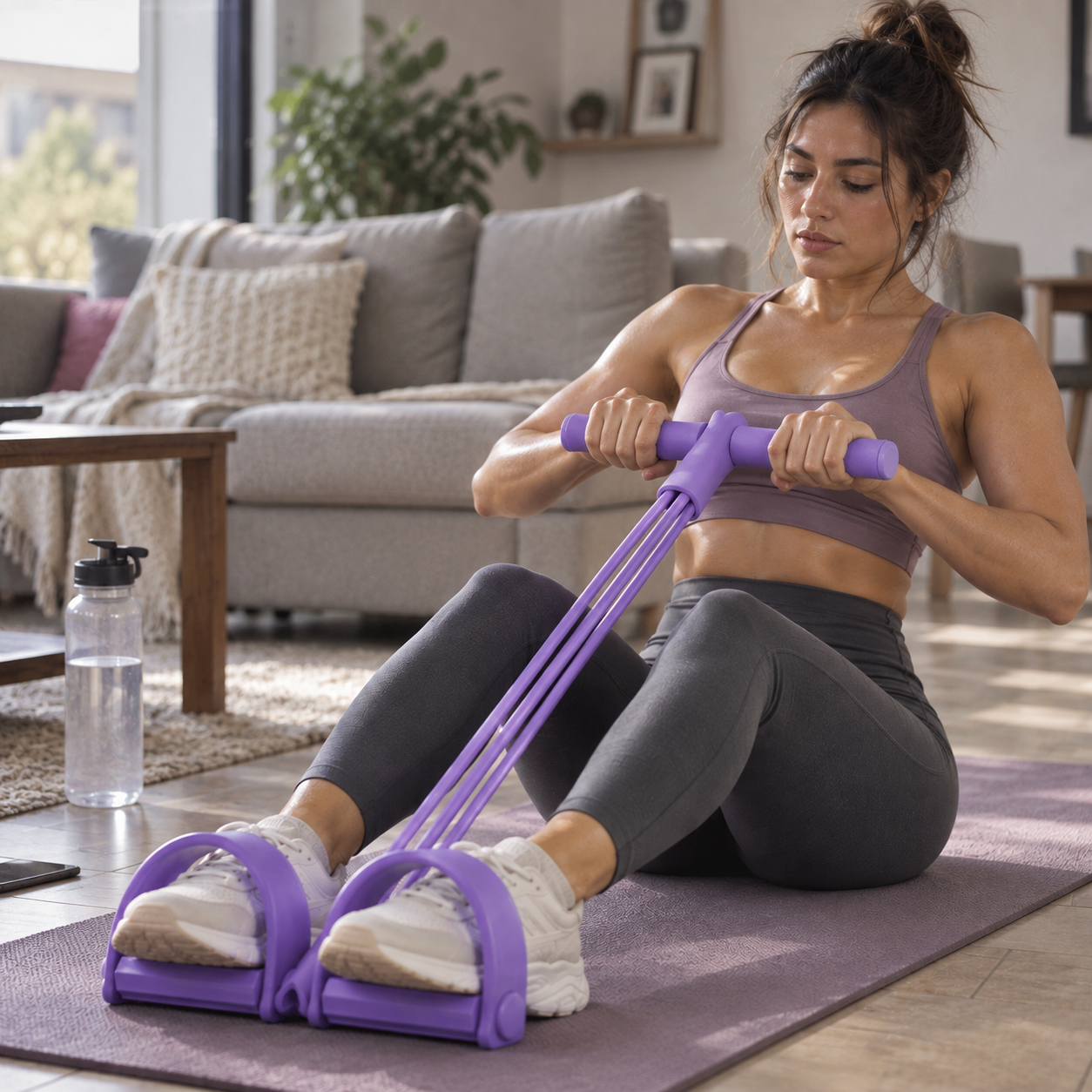 Banda elástica de pedal para entrenamiento de tensión manual, banda de estiramiento de yoga de látex natural ecológico, banda de resistencia ajustable para entrenamiento de brazos y cintura en gimnasio en casa, equipo de ejercicio