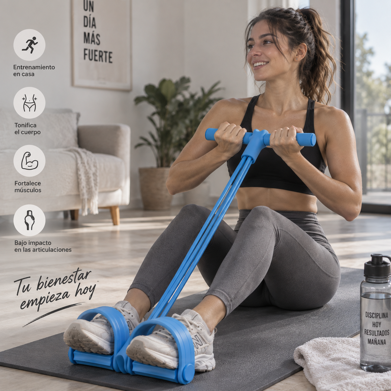 Banda elástica de pedal para entrenamiento de tensión manual, banda de estiramiento de yoga de látex natural ecológico, banda de resistencia ajustable para entrenamiento de brazos y cintura en gimnasio en casa, equipo de ejercicio