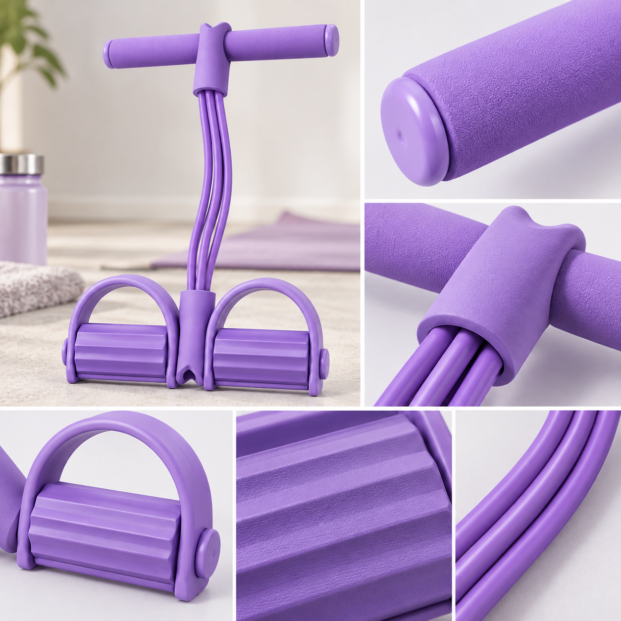 Banda elástica de pedal para entrenamiento de tensión manual, banda de estiramiento de yoga de látex natural ecológico, banda de resistencia ajustable para entrenamiento de brazos y cintura en gimnasio en casa, equipo de ejercicio