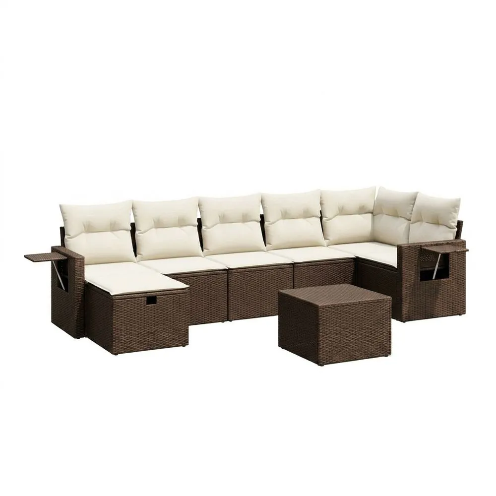 Conjunto de muebles de jardín esquineros de ratán sintético (cojines incluidos)