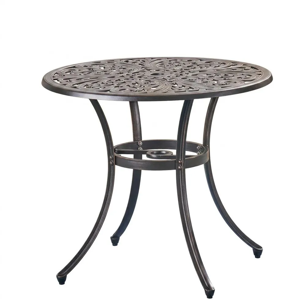 Mesa giratoria de acero marrón