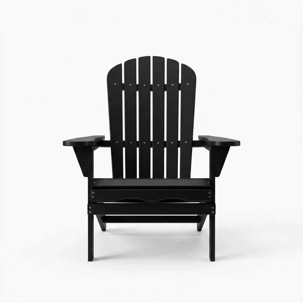 Silla Adirondack de exterior de polietileno negro