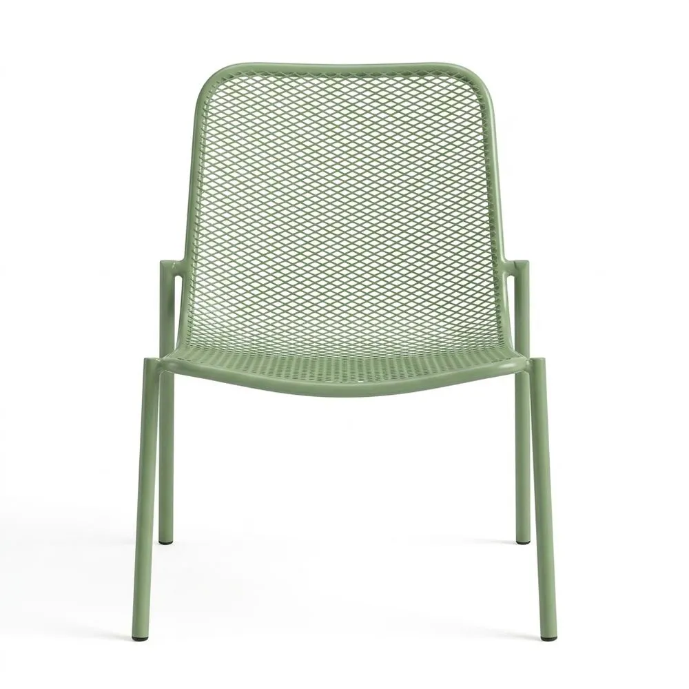 Silla de exterior de acero verde