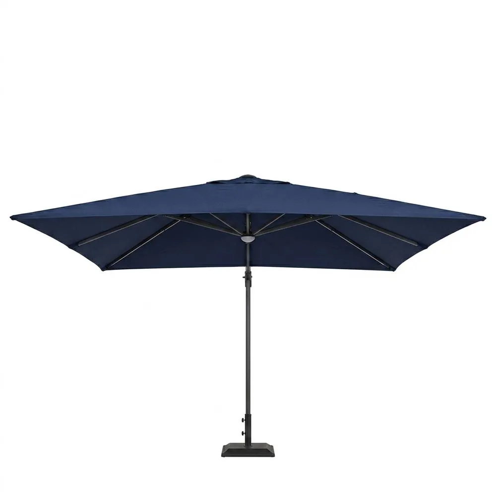 Cuero azul con forma de paraguas