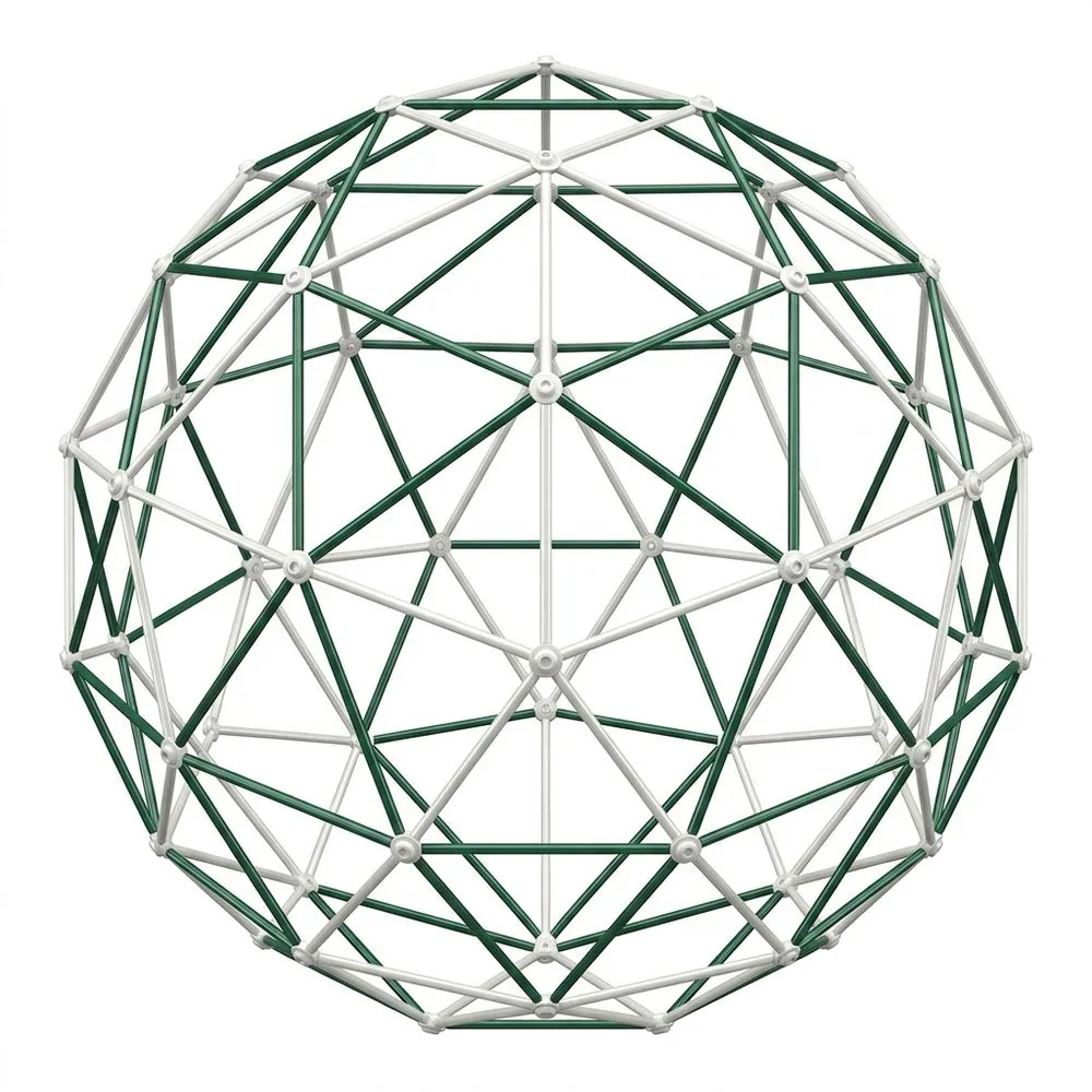 Estructura esférica de polietileno verde/blanco, 150 cm