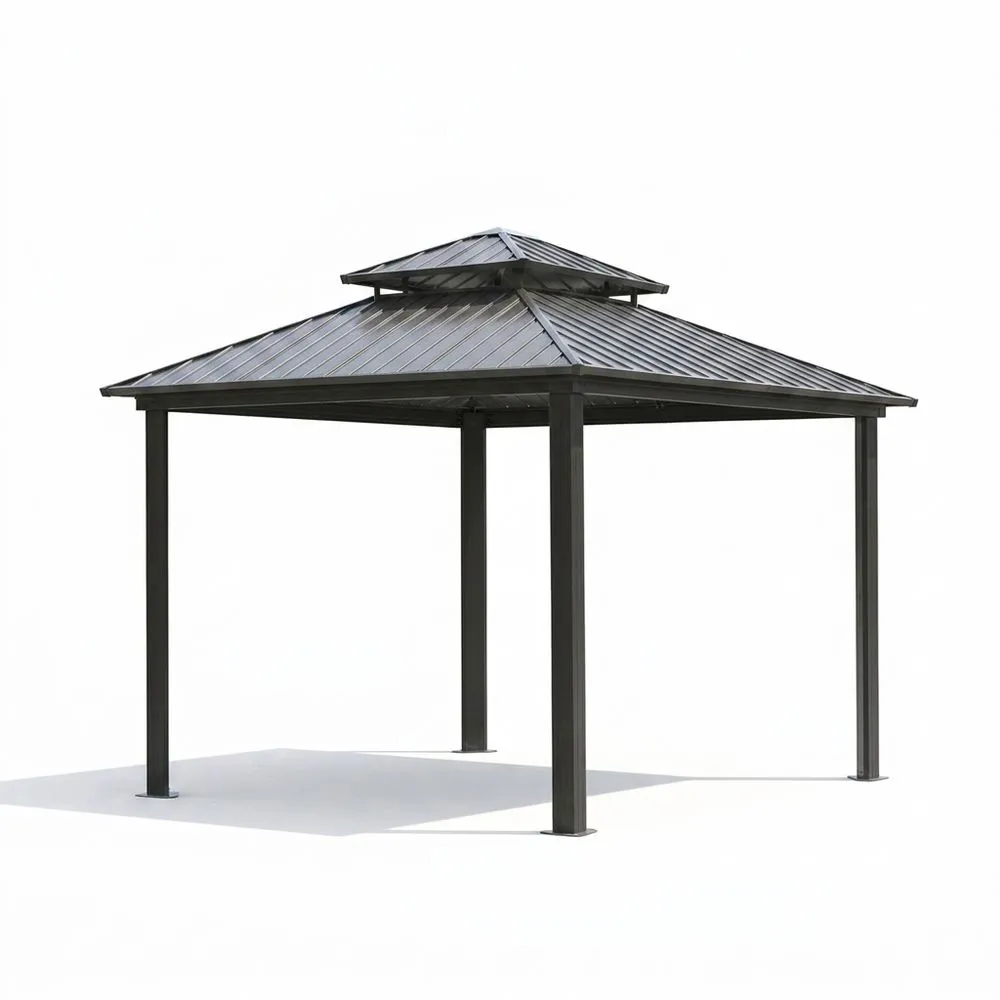 Cenador cubierto de aluminio negro