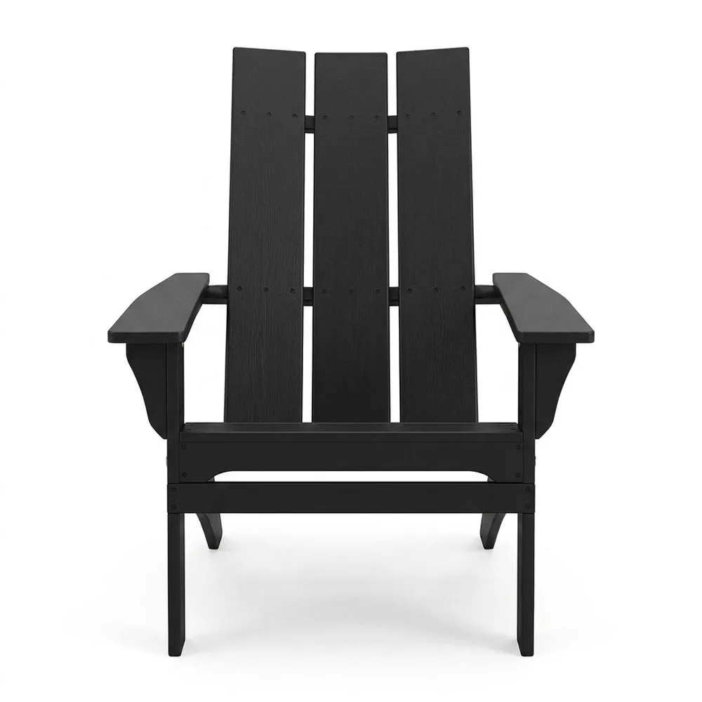 Silla de jardín Adirondack de polietileno negro