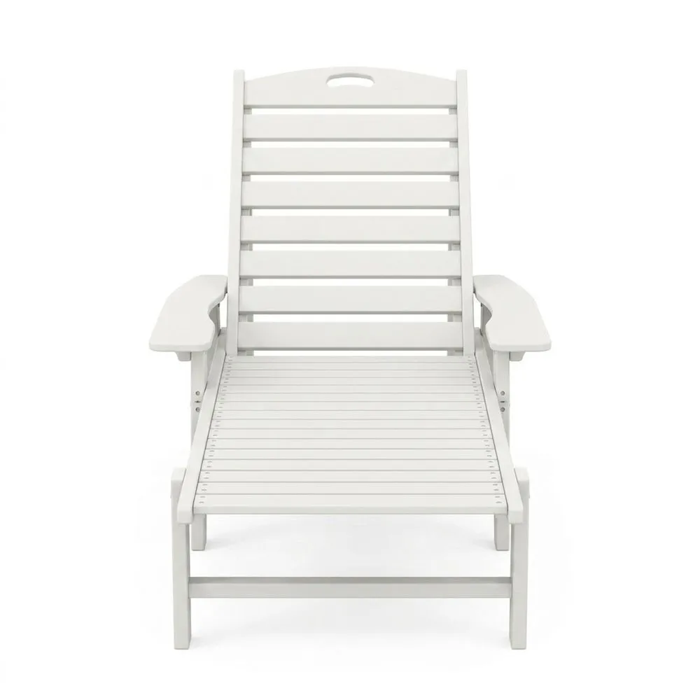 Tumbona de exterior de madera de acacia blanca