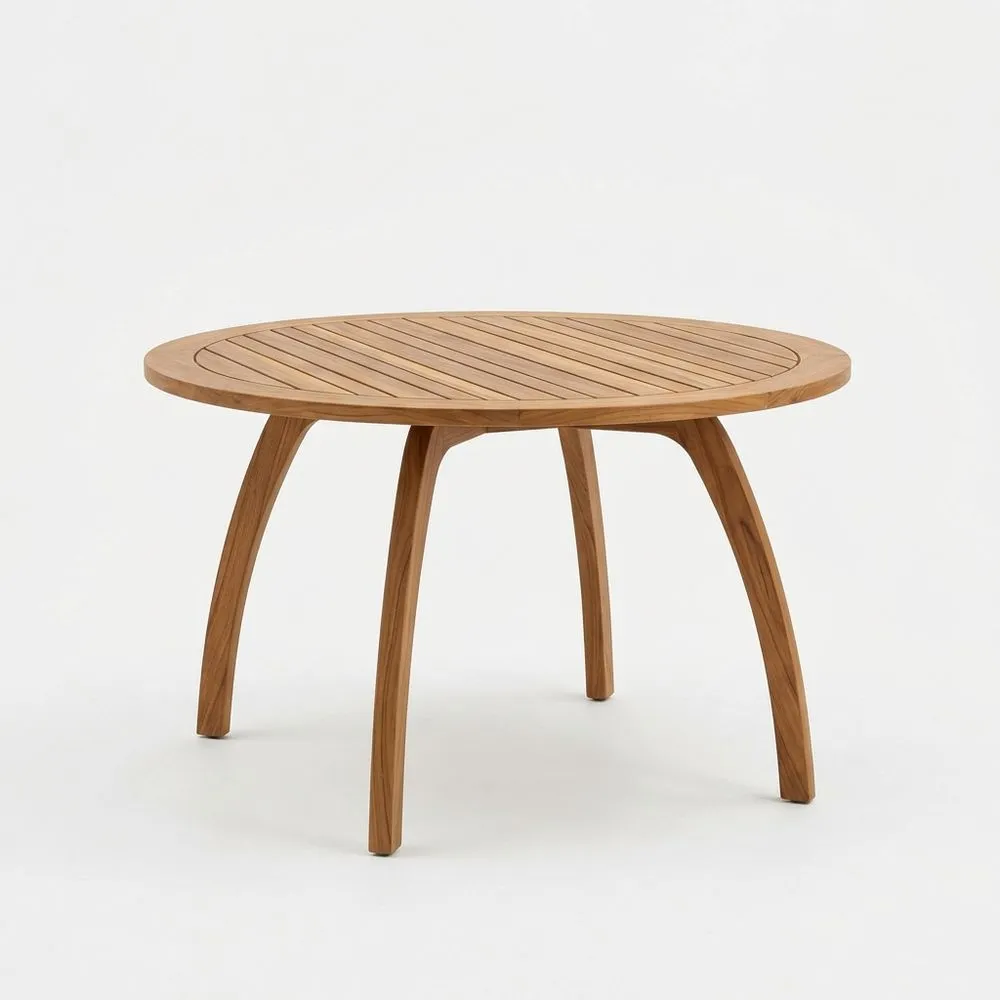 Mesa redonda de teca natural de 120 cm (Diámetro)Mesa redonda de teca natural de 120 cm (Diámetro)