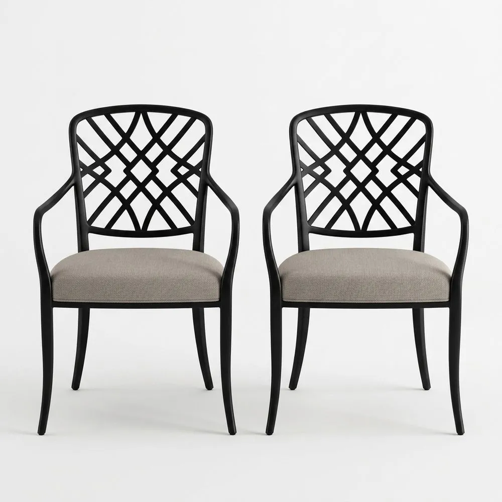 Juego de sillas con marco de aluminio y asiento de poliéster