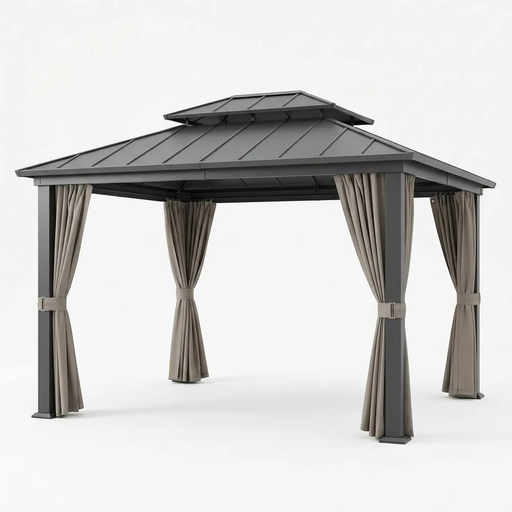 Pabellón de Aluminio y Poliéster Gris 3x3x2.6 m (largo x ancho x alto)