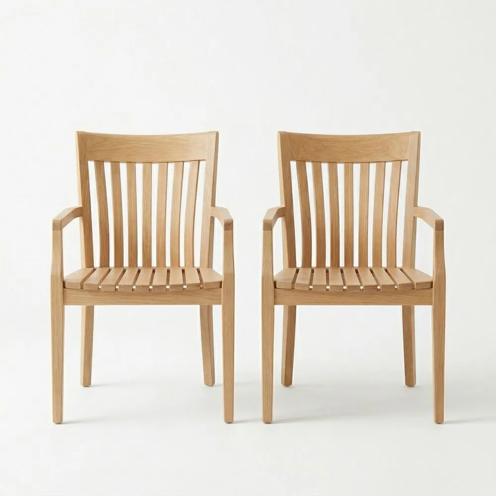 Conjunto de 2 sillas de comedor de madera de roble