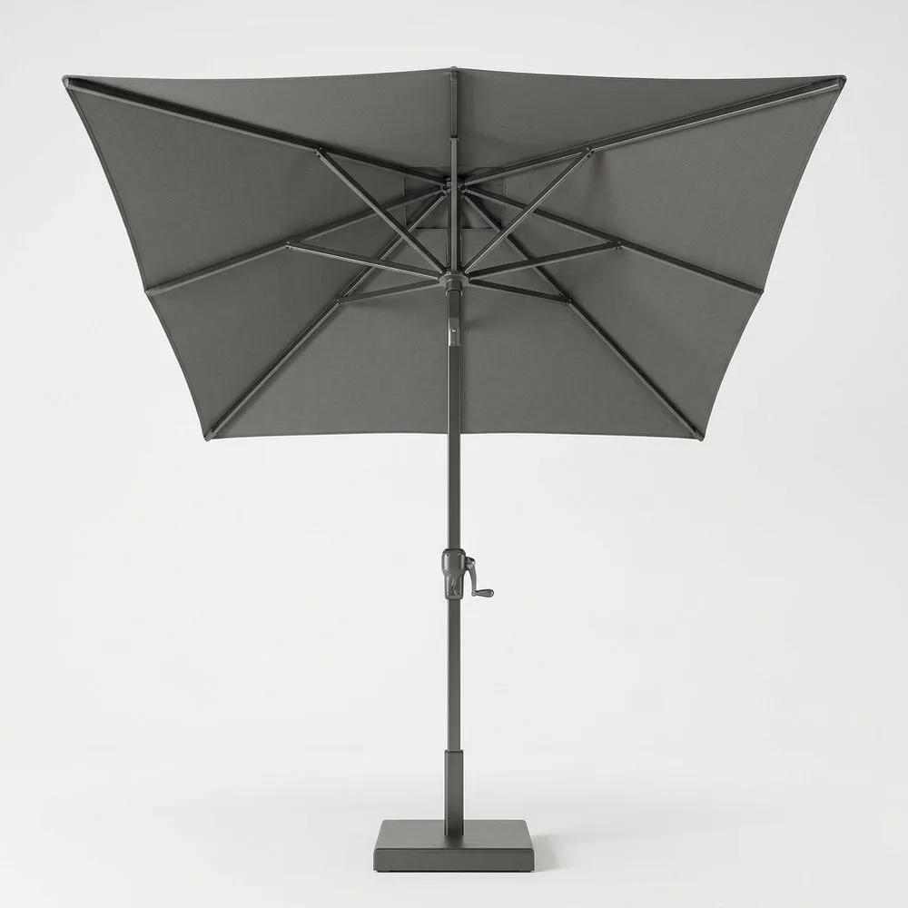 Sombrilla cuadrada de poliéster gris con estructura de aluminio 250x250 cm (largo x ancho)