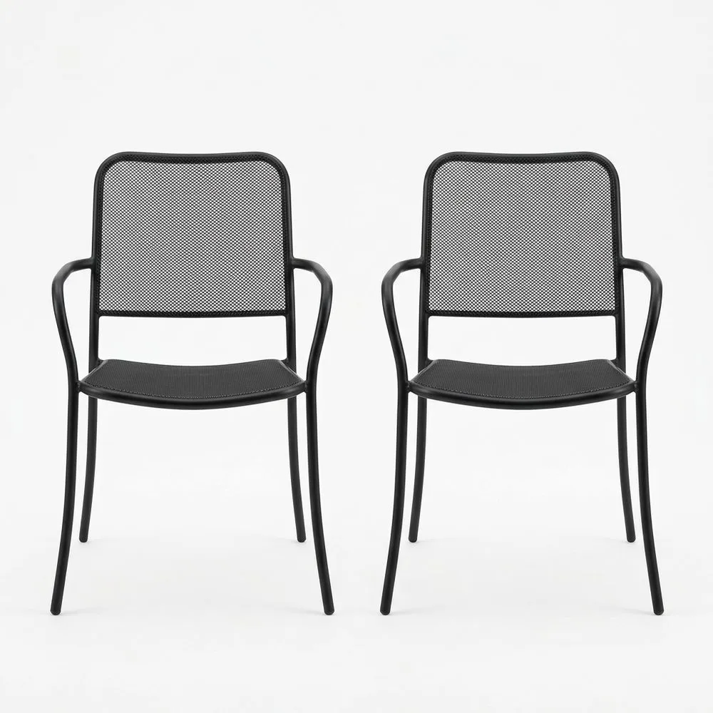 Conjunto de 2 sillas de acero negro