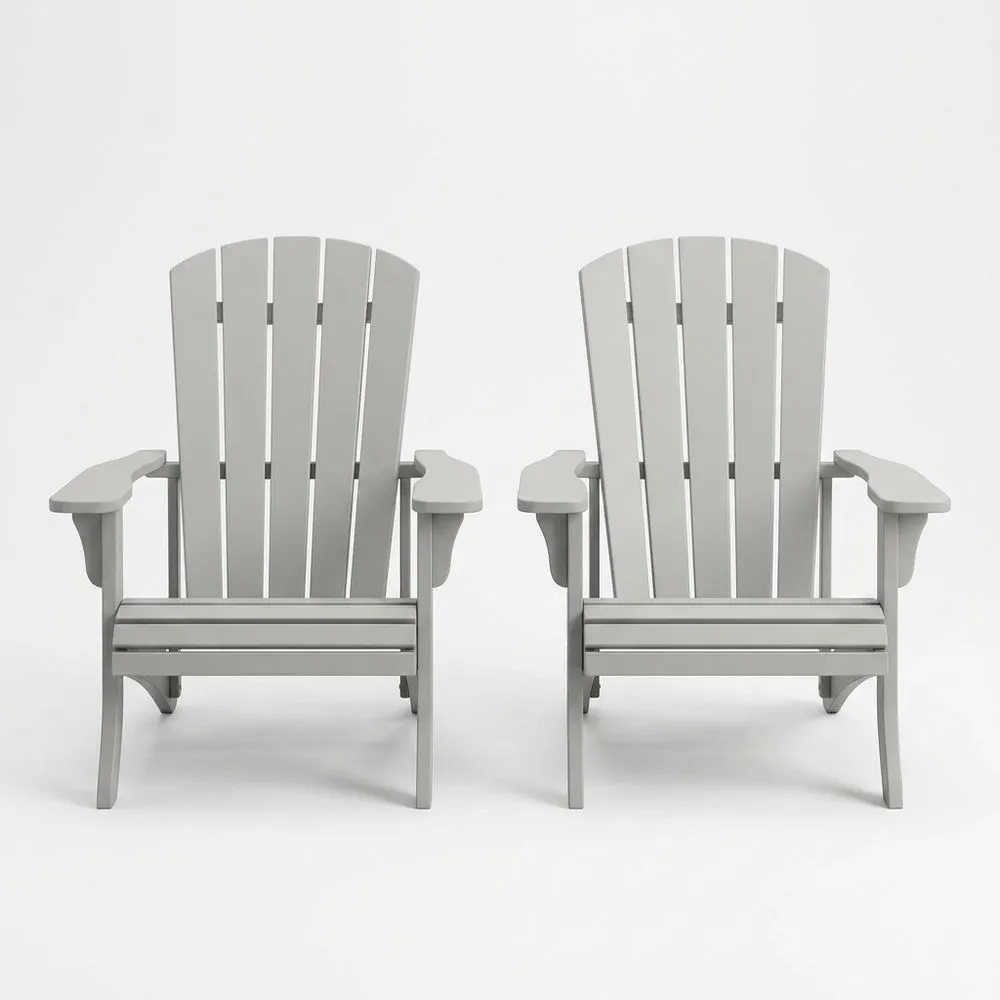 Conjunto de Sillas Adirondack de Polipropileno Gris