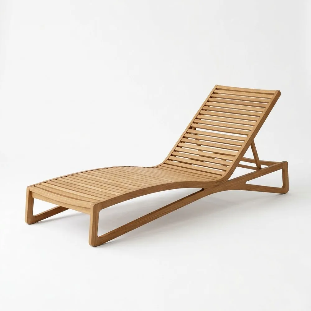 Tumbona de Madera de Teca 200 cm x 70 cm (longitud x anchura)