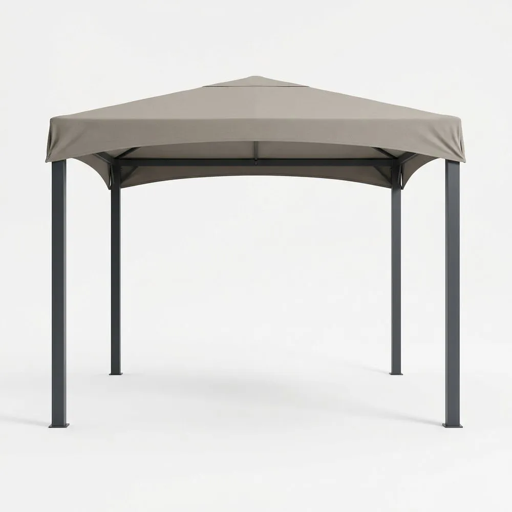 Toldo Pabellón de Acero con recubrimiento en polvo y Poliéster 300x300 cm (largo x ancho) Gris