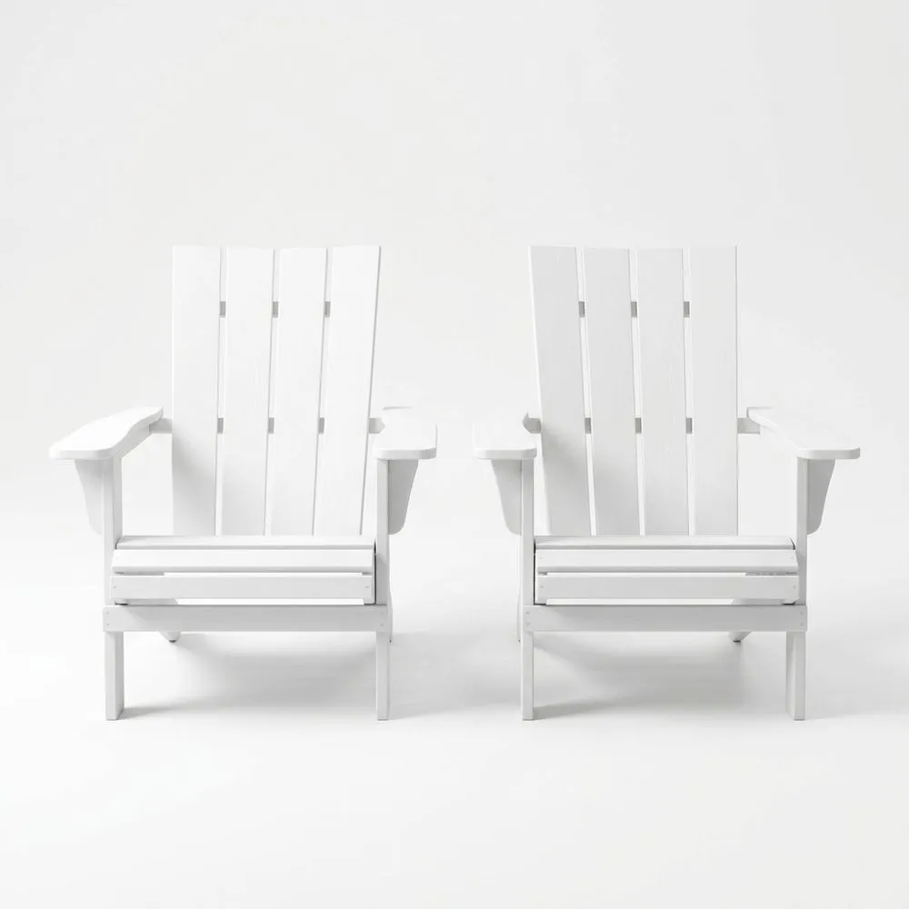 Conjunto de 2 sillas de madera de pino pintada blancas