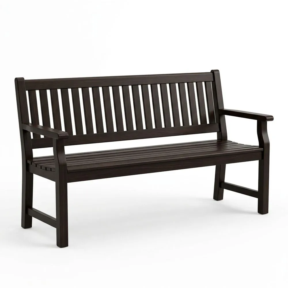 Banco de roble marrón