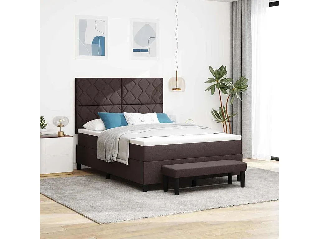 Komfortables Boxspringbett Dunkelbraun 140 x 200 cm-Vibyogi