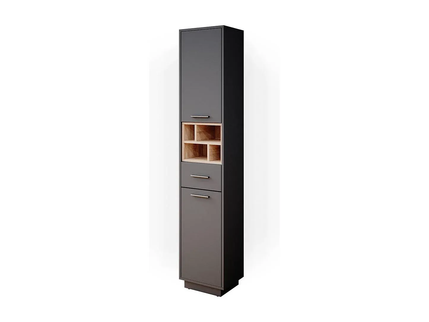 Hochschrank für Badezimmer in Weiß 38x30x190-Vibyogi
