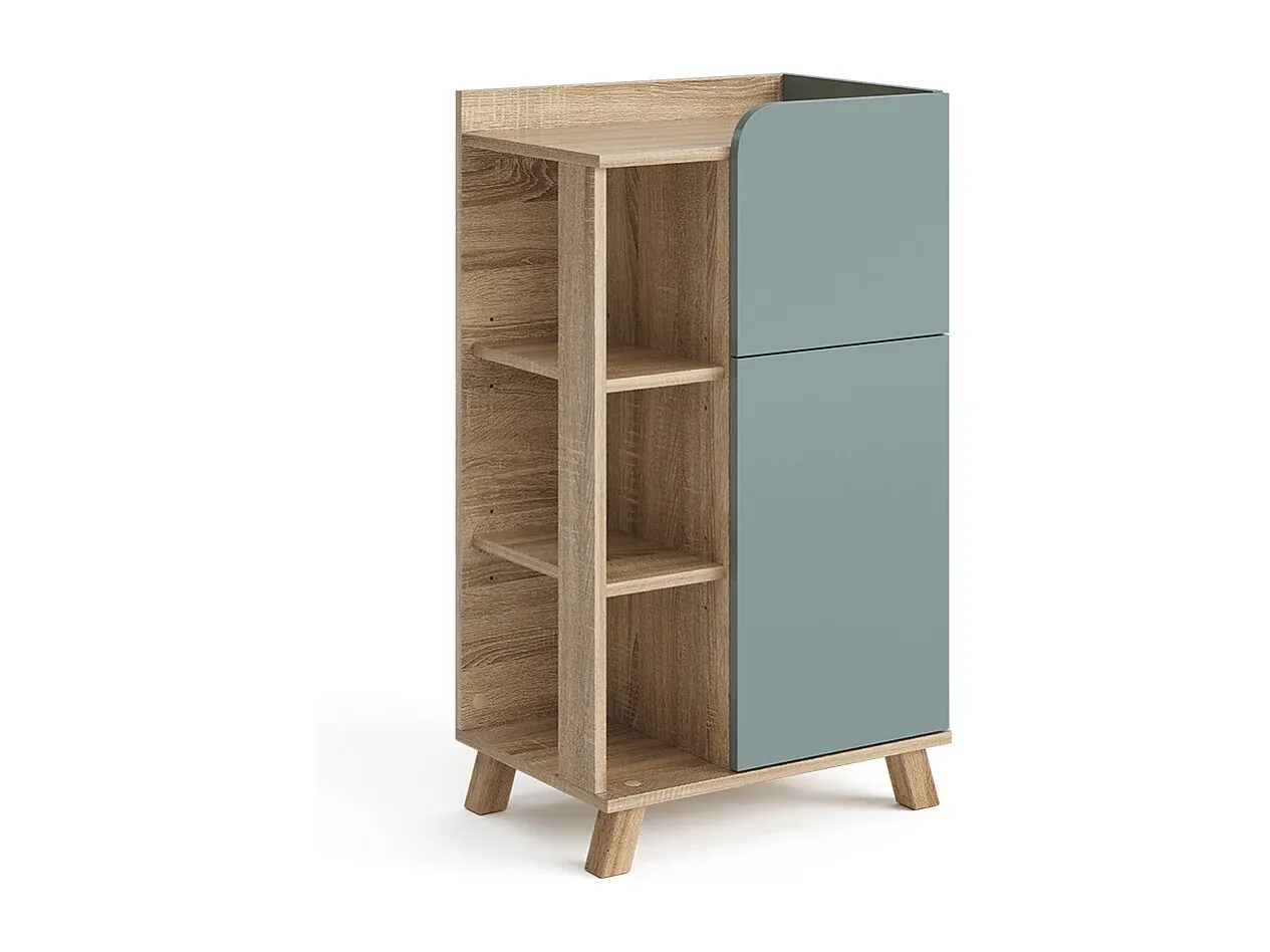 Moderner Badezimmerschrank in Sonoma Weiß, 50x35x90 cm-Vibyogi