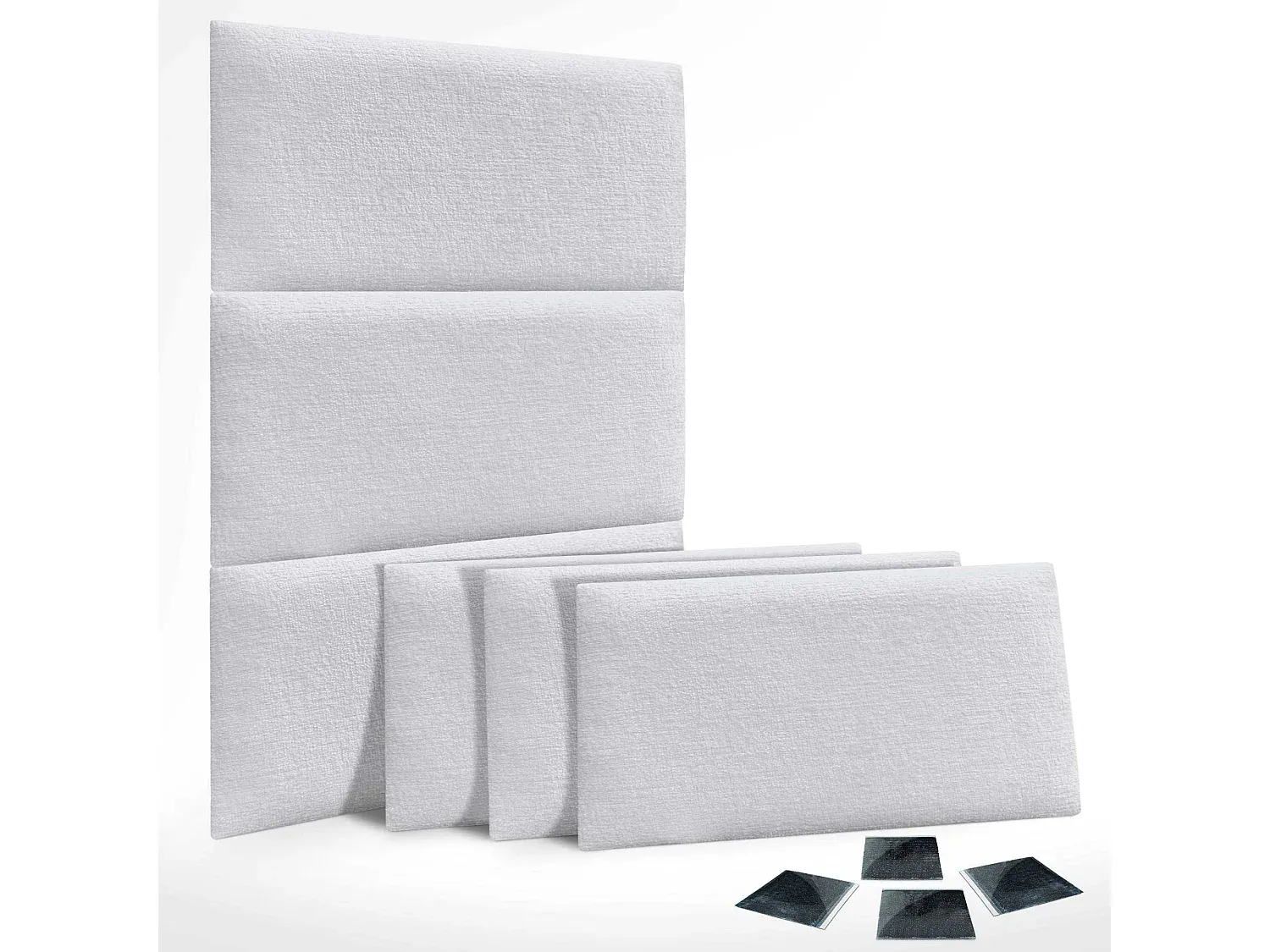 Selbstklebende Akustik-Wandplatten, 6er-Set, schallabsorbierend, umweltfreundlich, 60 x 40 cm, weiß-Vibyogi