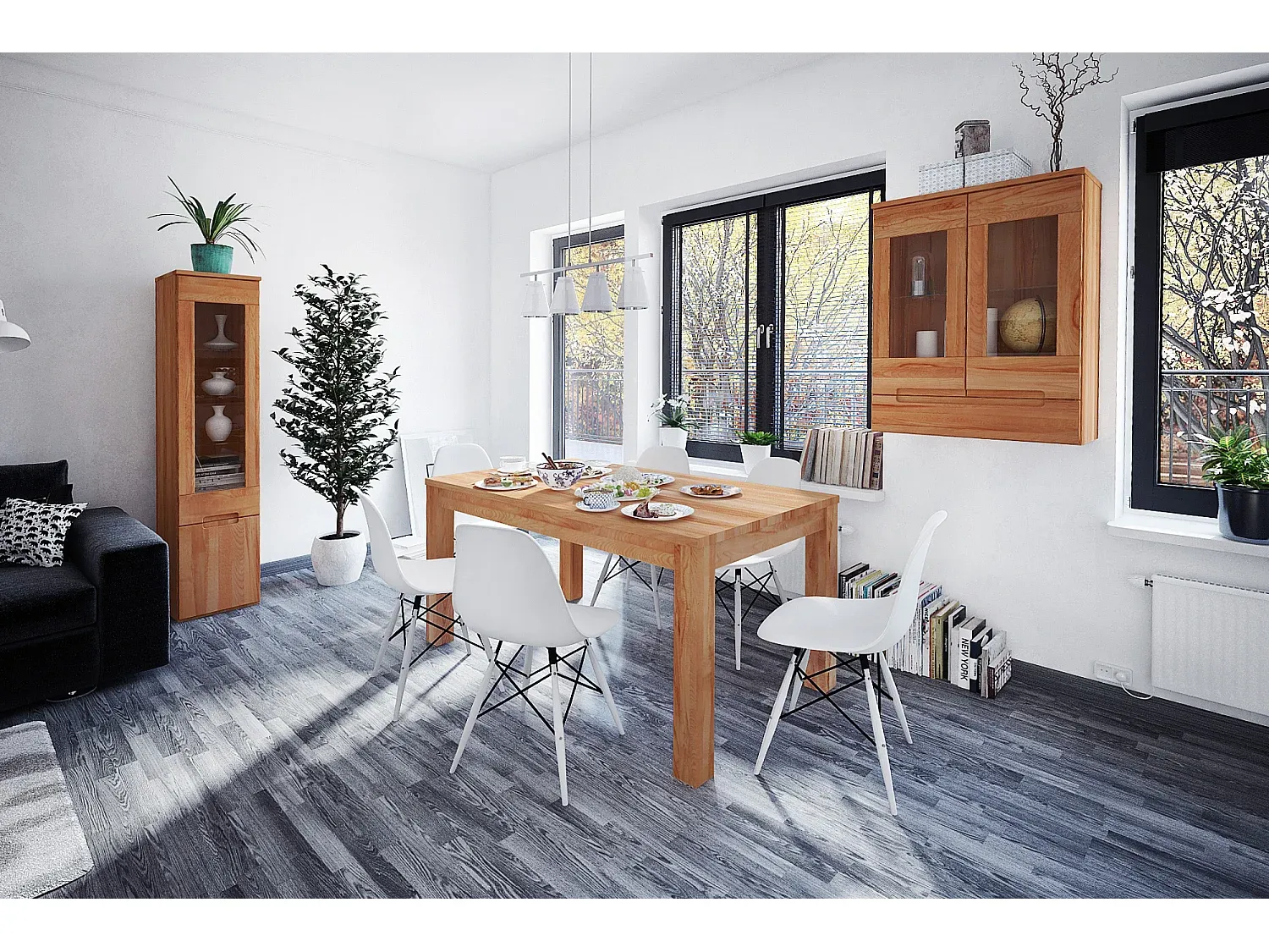 Massiver Esstisch aus Kernbuche, naturgeölt 100x150-Vibyogi