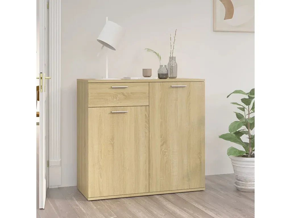Moderner Sideboard in Sonoma-Eiche, 80x36x75 cm-Vibyogi