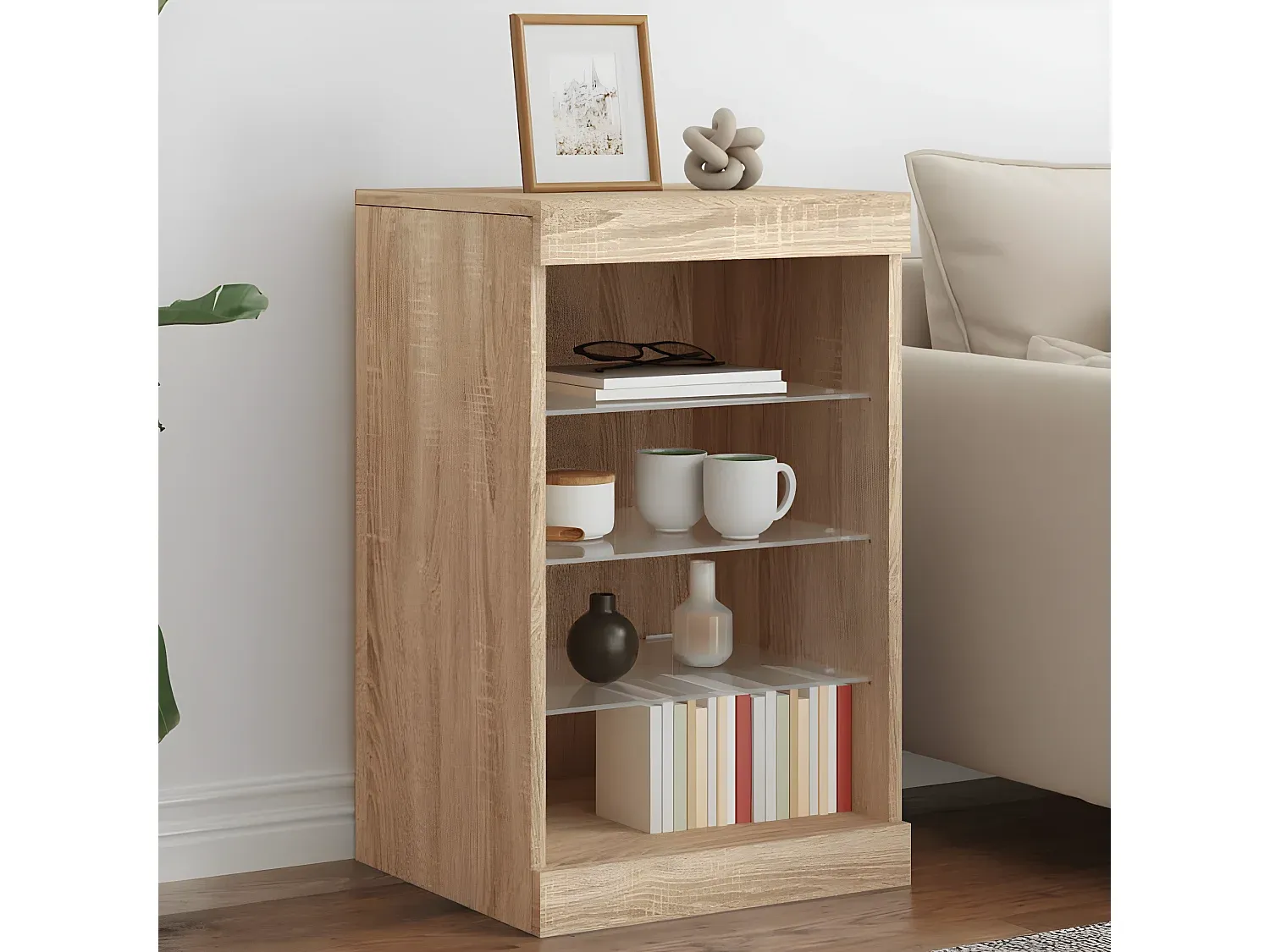 Elegantes Sideboard mit LED-Beleuchtung aus Sonoma-Eiche-Vibyogi