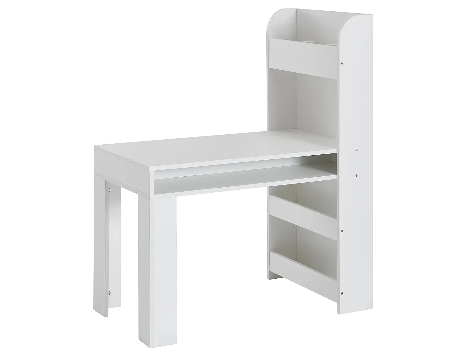 Höhenverstellbarer Kinderschreibtisch mit Regal, Weiß-Vibyogi