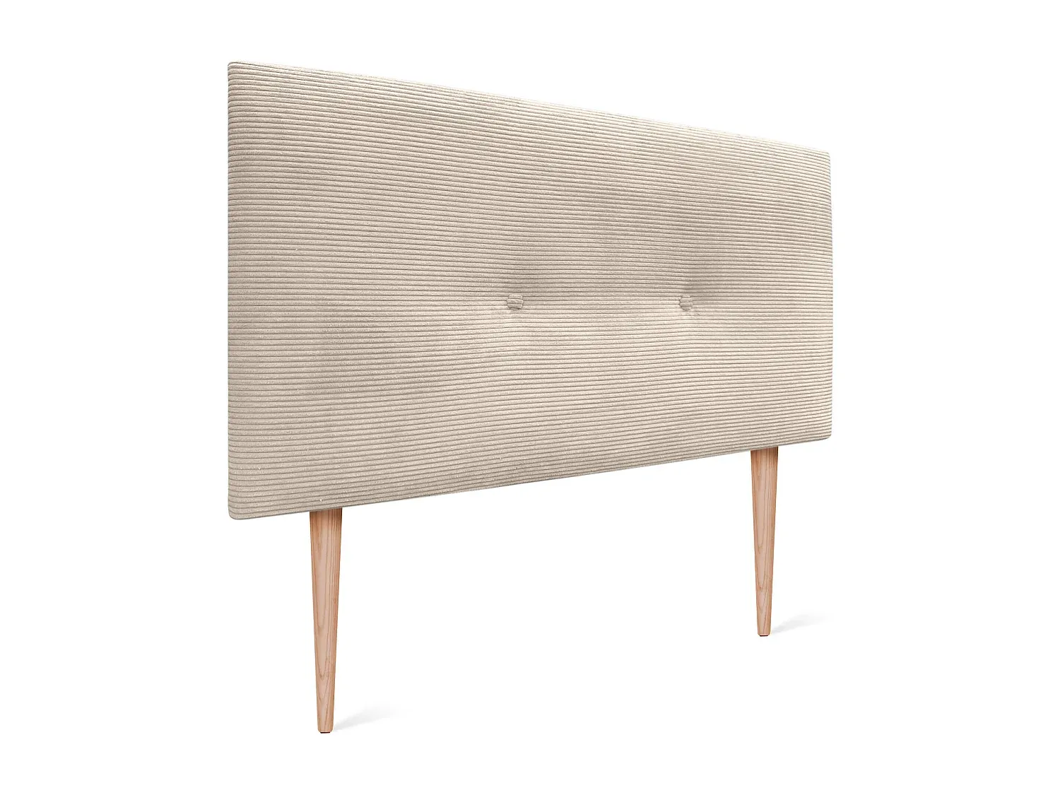 Einfarbiges Cord-Kopfteil mit Knöpfen 90x115 Beige für Einzelbett-Vibyogi