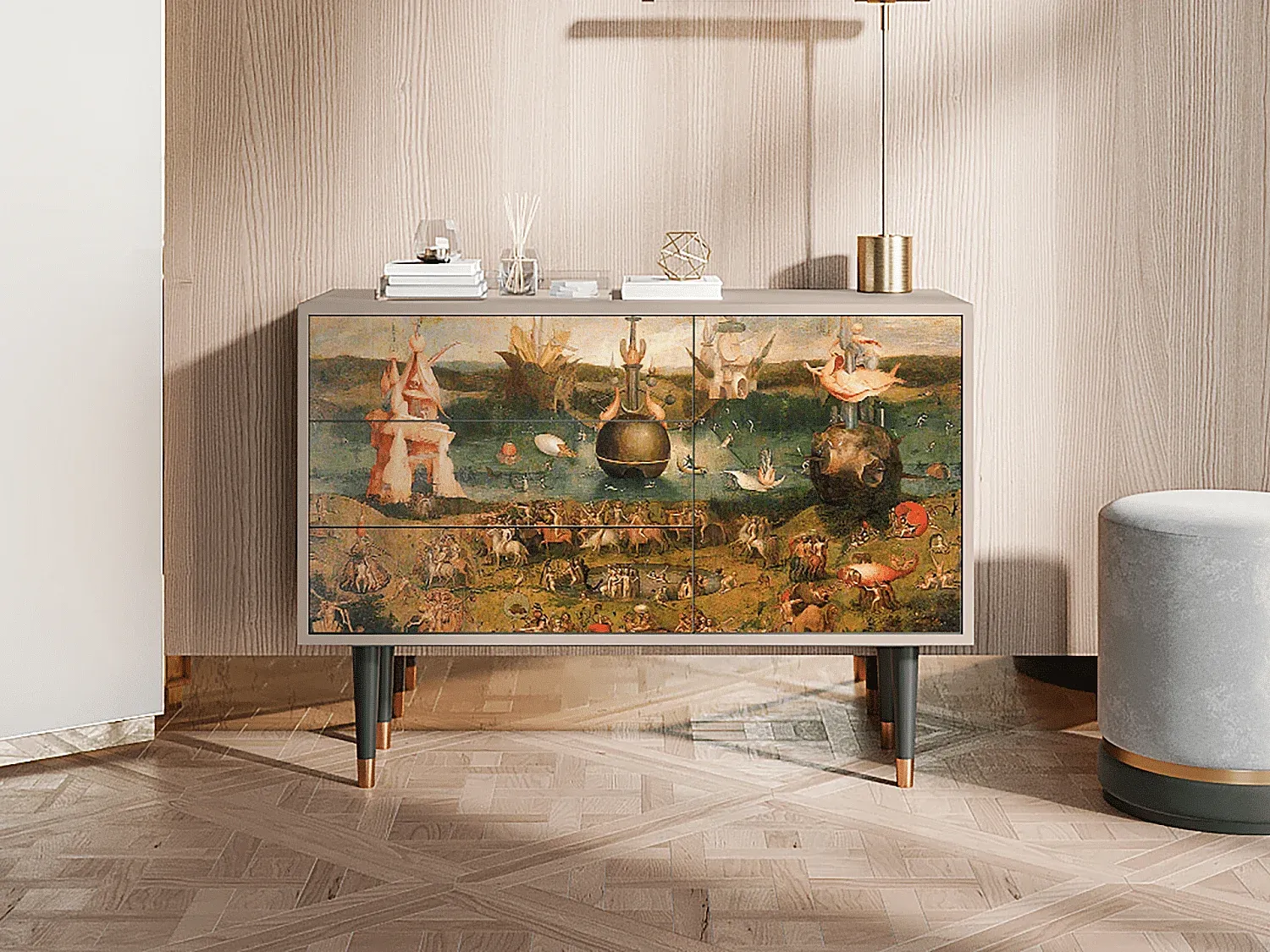 Elegantes Sideboard mit reichlichen Fächern 115x84x41 cm-Vibyogi