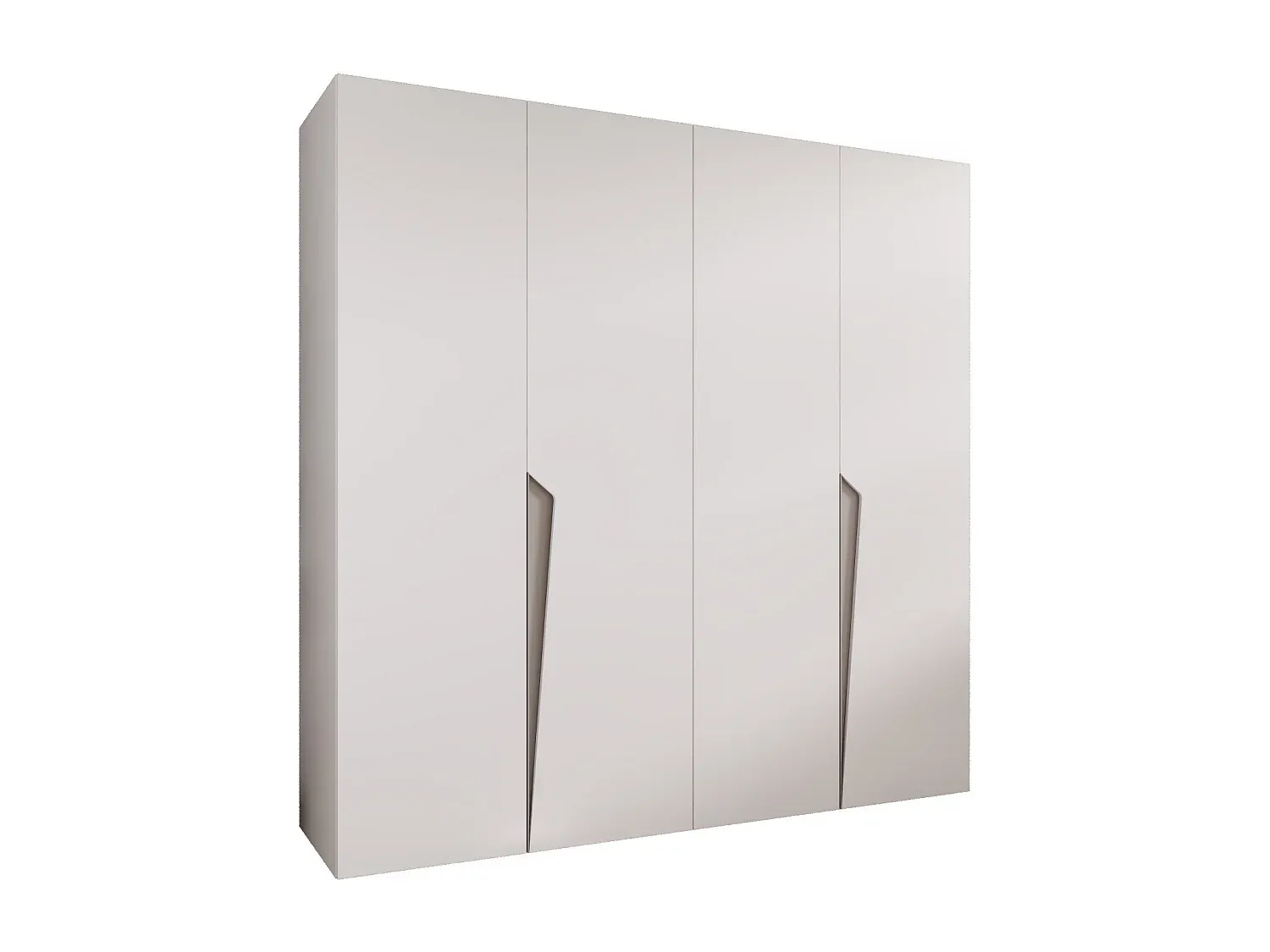 Moderner Kleiderschrank mit Drehflügeltüren, Weiß und Kaschmir-Vibyogi