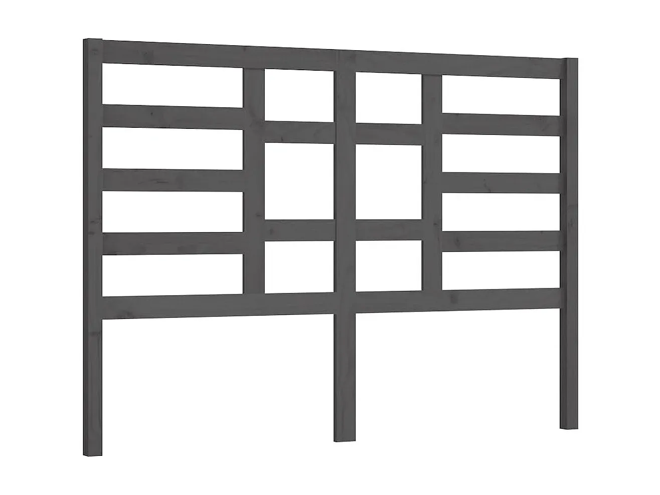 Graues Betthaupt aus Kiefernholz 106x4x104 cm-Vibyogi