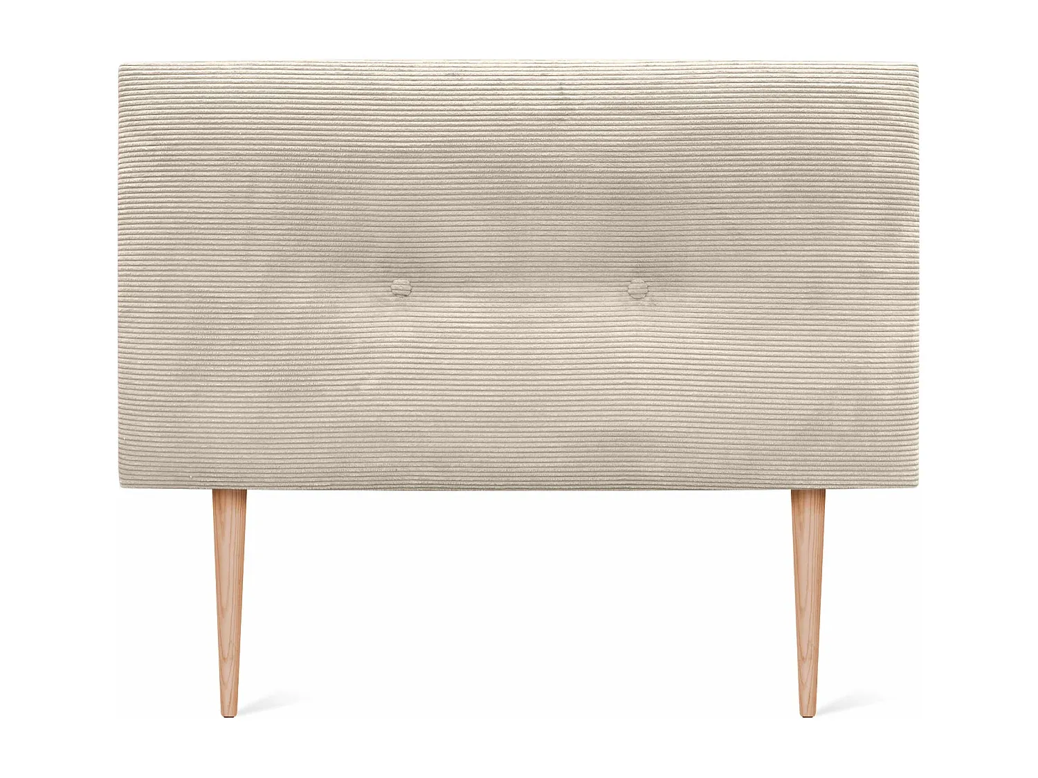 Einfarbiges Cord-Kopfteil mit Knöpfen 90x115 Beige für Einzelbett-Vibyogi