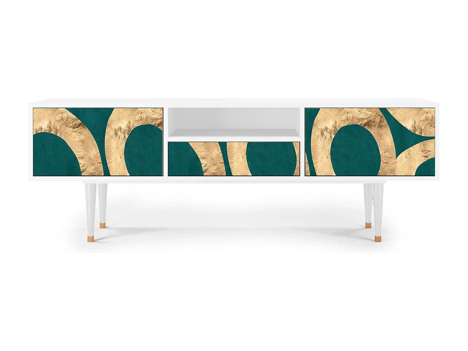 Moderner Fernsehschrank mit Stauraum - Weiß-Vibyogi