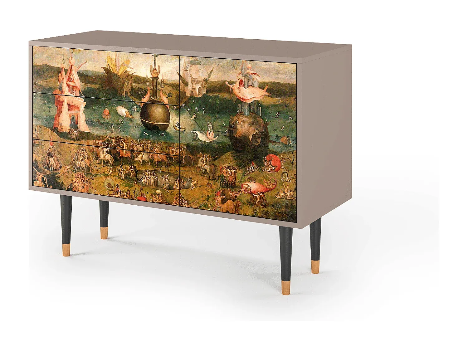 Elegantes Sideboard mit reichlichen Fächern 115x84x41 cm-Vibyogi