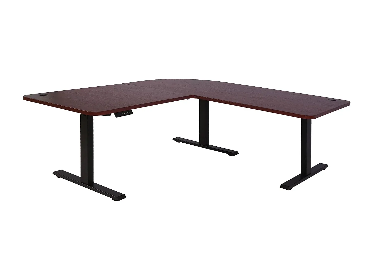 Eckschreibtisch im Kirschdesign, Schwarz-Vibyogi