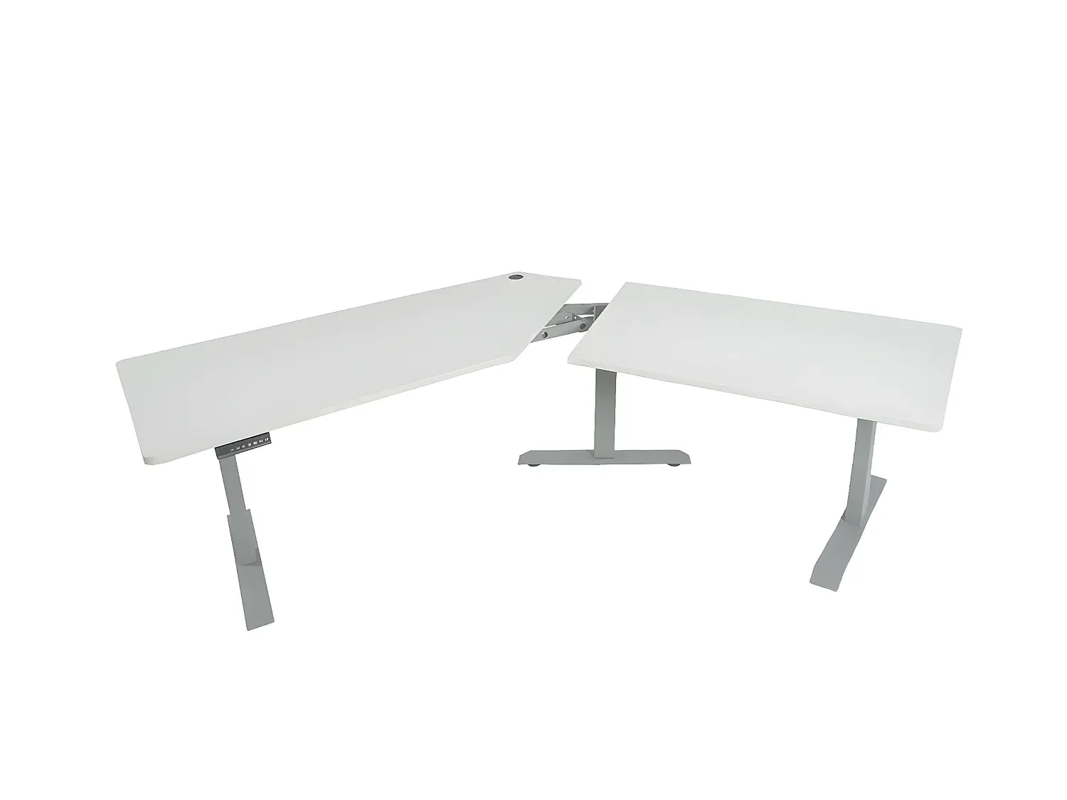 Moderner Computertisch in Weiß und Grau-Vibyogi