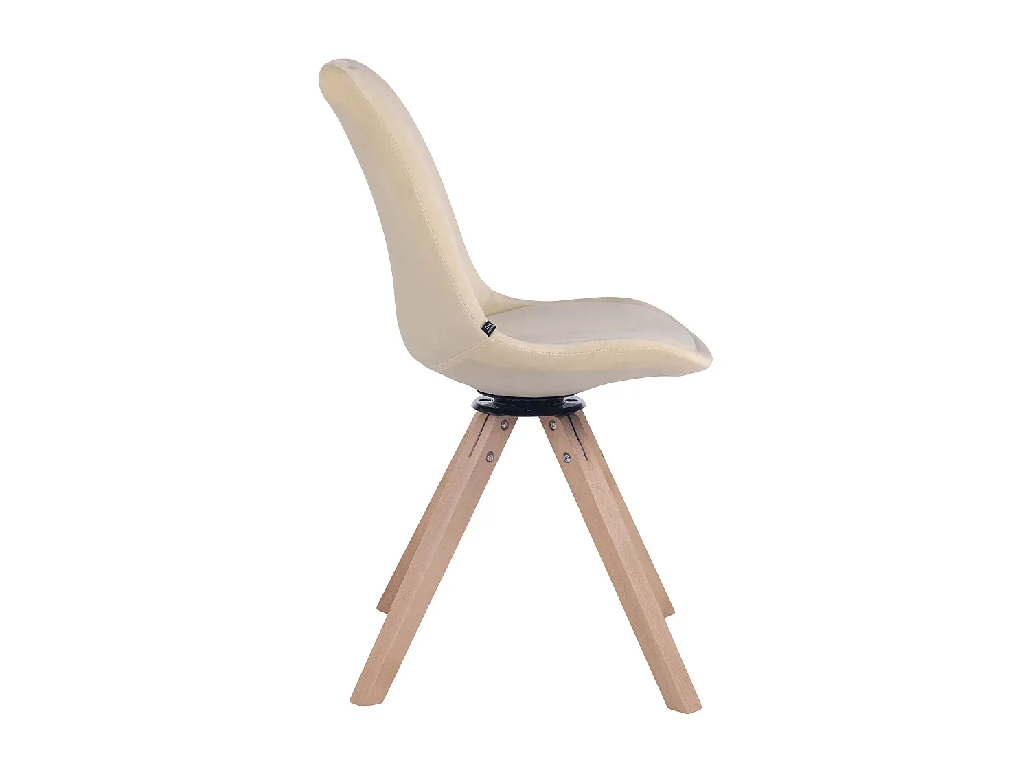 Eleganter Esszimmerstuhl aus Samt und Holz in Creme-Vibyogi