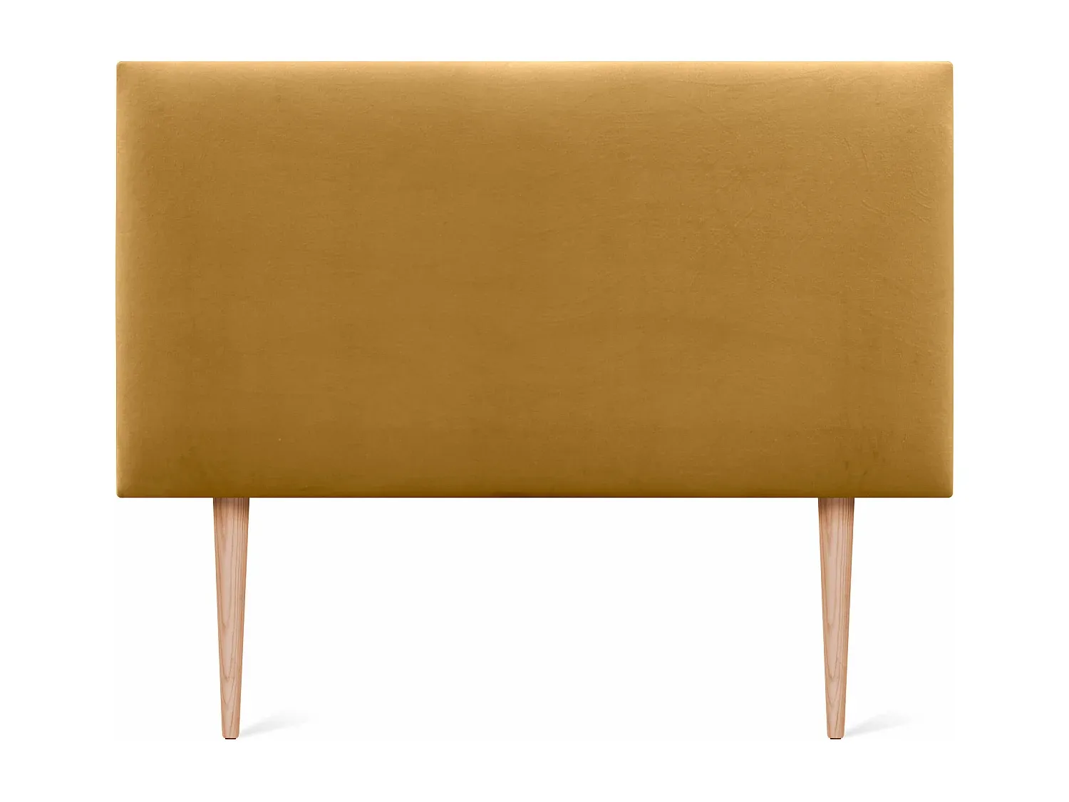 Glatte Samt-Kopfstütze 80 x 105 cm mit Bettbeinen in Senf-Vibyogi