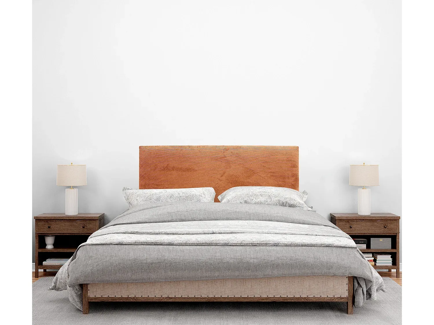 Modernes Kopfteil 95x60 für Einzelbetten in Orange-Vibyogi