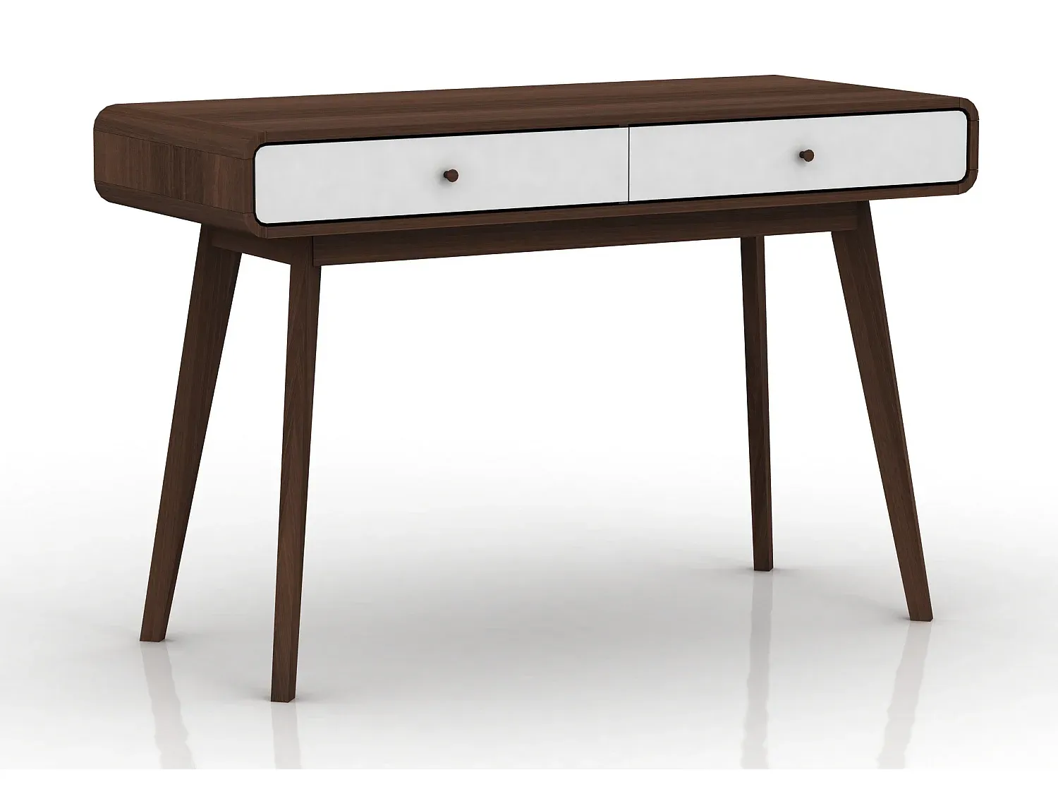 Moderner Schreibtisch mit Stauraum in Walnuss und Weiß-Vibyogi